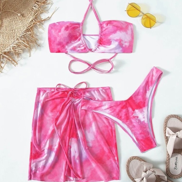 tie dye bikini swim set & beach skirt/cover up - Picture 2 of 6